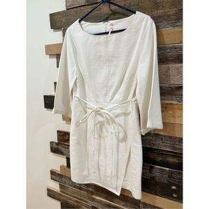 Free People Women's Hudson Valley Faux Wrap Dress, Ivory, Size 10
